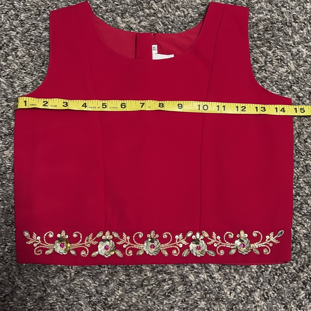 MISHA beaded Red Sleeveless Top - Picture 7 of 8